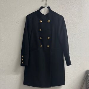 Talbots Black Coat with Gold Buttons